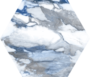 Crash Blue Natural Hexagon 10x11 Ceramic Tile