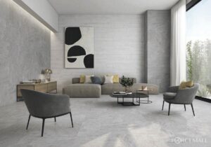 Porcemall Illinois Blanco 9x48 wood look tile on wall Quality Floors & More Pompano Beach