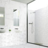 Happy Floors Alsacia Natural 24×24-floor, hexagon-cabinet, 2×2 mosaic-shower wall, bathroom pic room tile Quality Floors & More Co. Pompano Beach