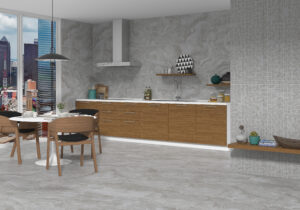 Happy Floors Ciprani Grey Natural 12x24-wall, 24x24-floor, 2x2 mosaic-wall room pic Quality Floors & More Co. Pompano Beach