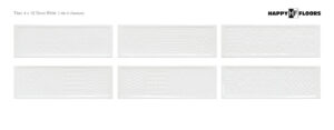 Happy Floors Titan White Deco Variation 4x12 wall tile Quality Floors & More Pompano Beach