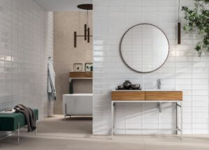 Happy Floors Titan White Touch Glossy 4x12 ceramic wall tile Quality Floors & More Pompano Beach