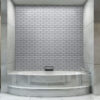 MSI Ice Bevel Subway 2×6 glass mosaic tub wall Quality Floors & More Pompano Beach
