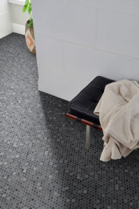 MSI Penny Round Grigio Mix mosaic floor pic Quality Floors & More Pompano Beach