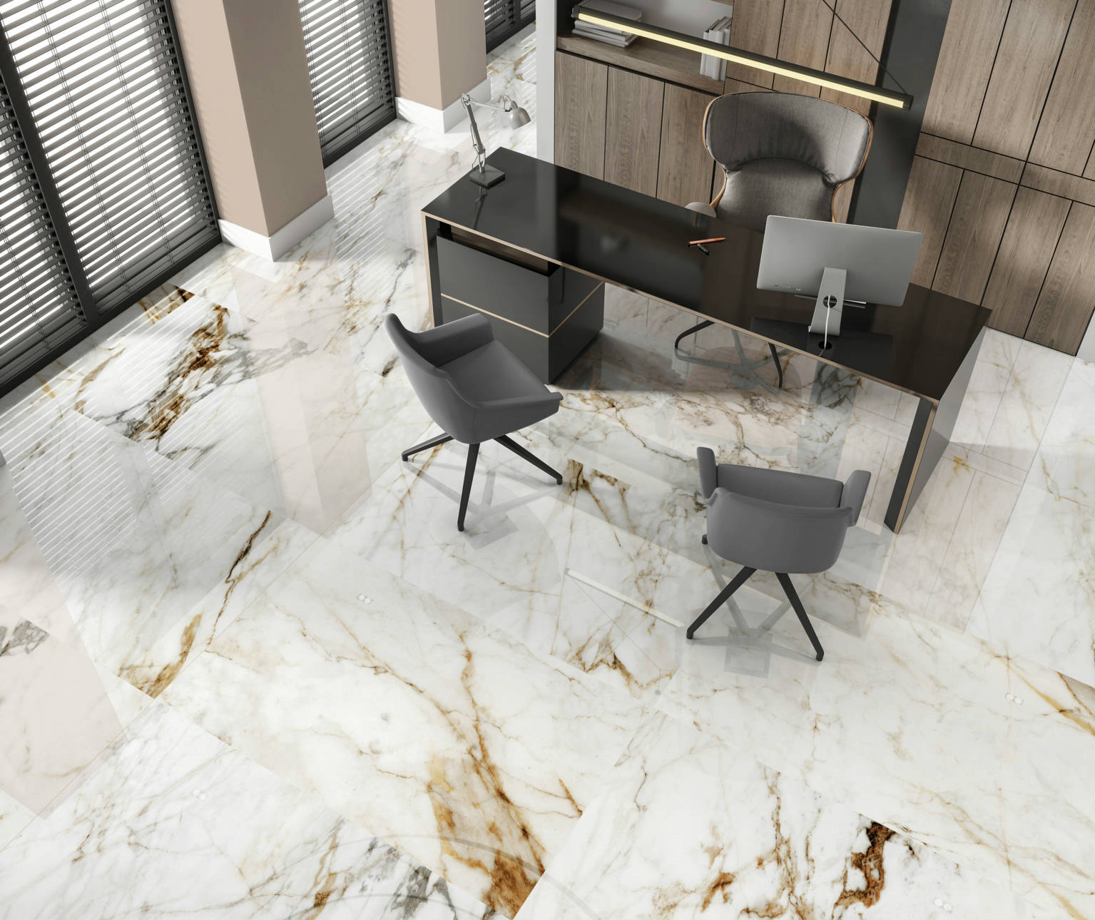 Barnaby White Polished Rectified Porcelain Tile