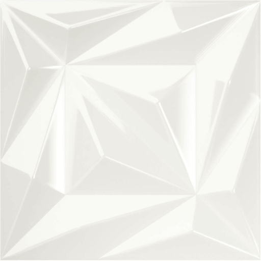 Esenzia White Deco Glossy 6x6 Ceramic Tile