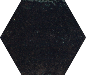 Vibrant Black Hexagon 5x6 Glossy Ceramic Tile