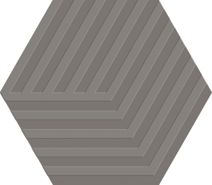 Carpenter Grey Hexagon Cube 5×6 Matte Ceramic Tile