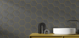 Carpenter Dark Hexagon Cube 5x6 Matte Ceramic Tile