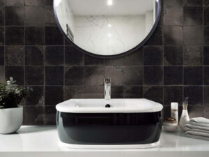 Vibrant Black 6x6 Glossy Ceramic Tile