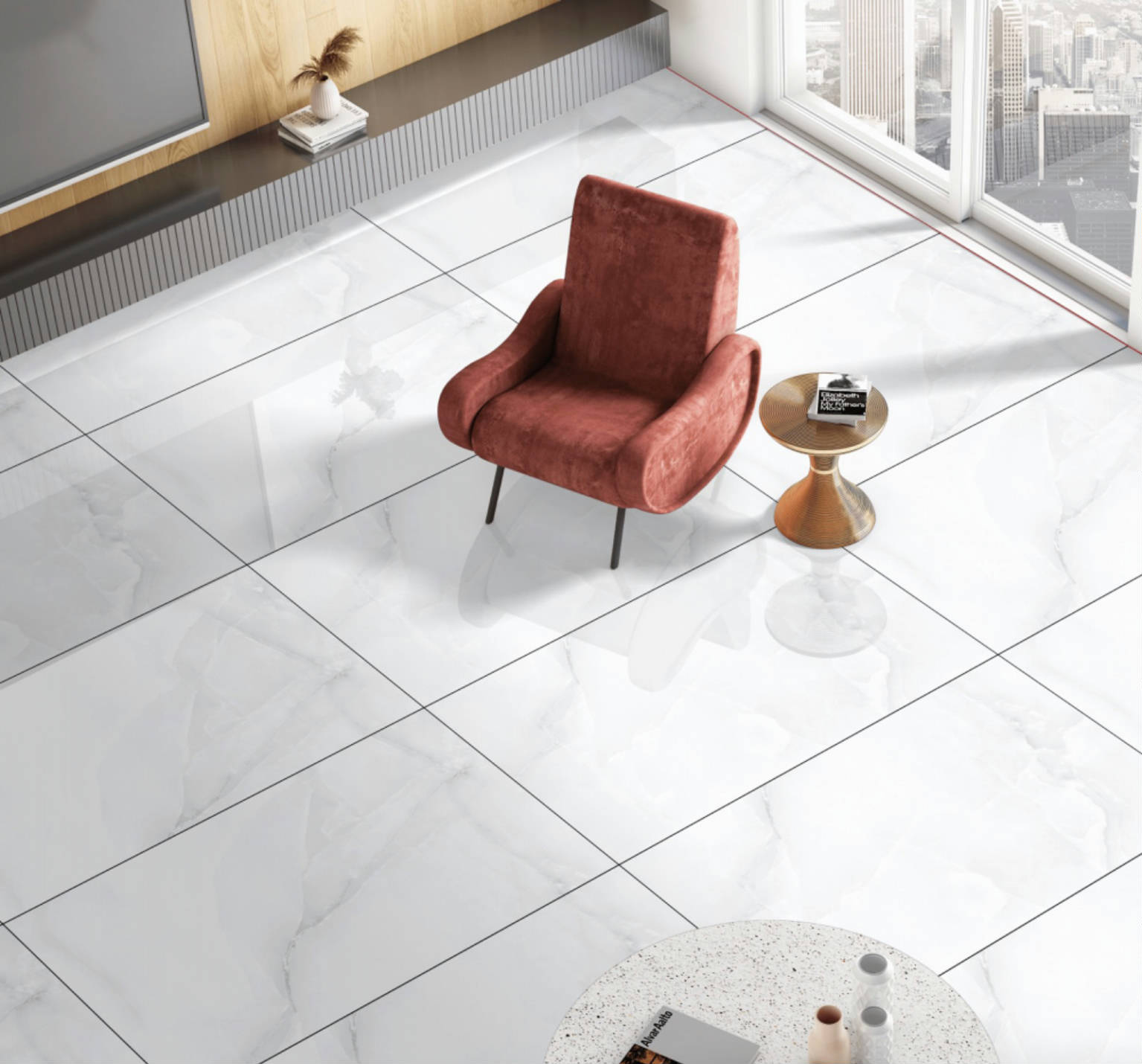 Silver Onyx Polished 24×48 Rectified Porcelain Tile